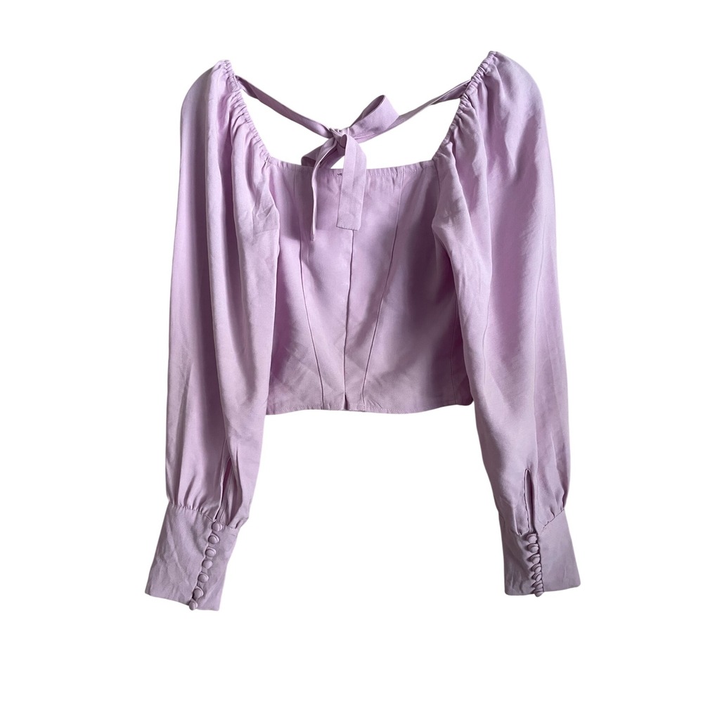 Coquette Milkmaid Victorian Lavender Purple Button Front Corset Top Bustier XS - Picture 5 of 5